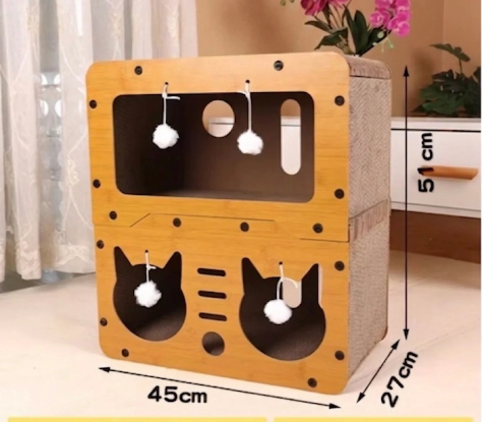 Maison / rascador para gatos de doble nivel estilo madera - Nuevo – photo 2